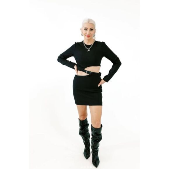 Zara BELTED CUT OUT DRESS - Picture 4 of 14